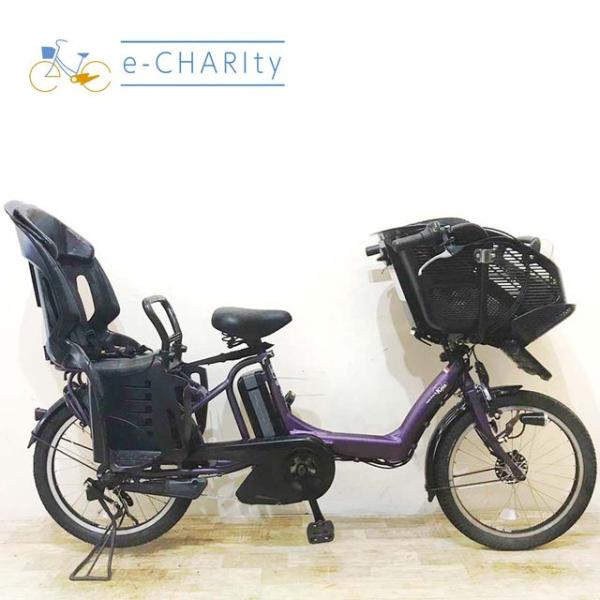 電動自転車 中古 子供乗せ ヤマハ PAS Kiss mini パス キッス ミニ パープル 20イ...