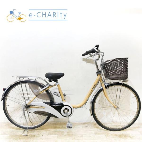 電動自転車 中古 ママチャリ パナソニック ビビ DX イエロー 26インチ KF008 電動アシス...