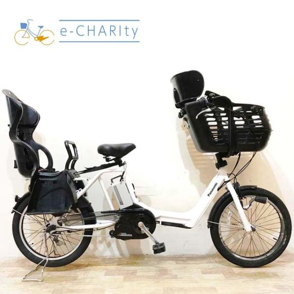 電動自転車 中古 子供乗せ パナソニック ギュットミニK ホワイト 20インチ KG056 子供乗せ...