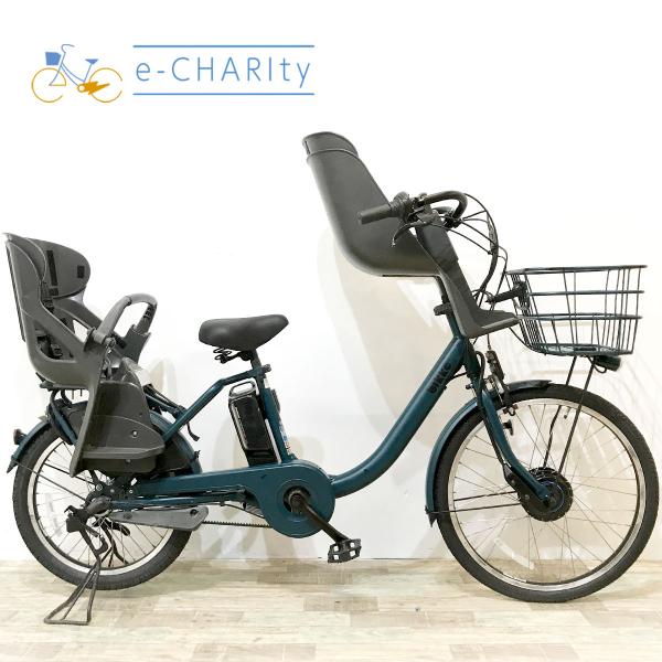 電動自転車 中古 子供乗せ ブリヂストン ビッケモブdd（デュアルドライブ） グリーン 24×20イ...