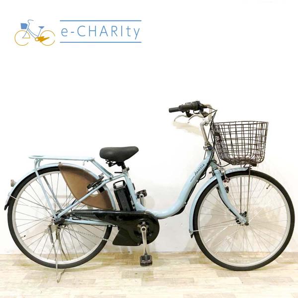 電動自転車 中古 ママチャリ ブリヂストン アシスタファイン ブルー 26インチ KK015 電動ア...
