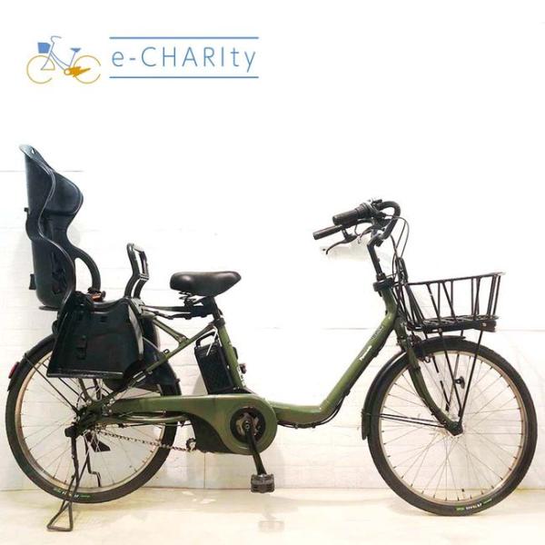電動自転車 中古 子供乗せ パナソニック ギュット ステージ カーキ 22インチ YA047 電動ア...