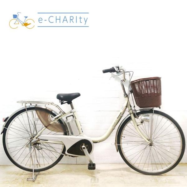 電動自転車 中古 ママチャリ パナソニック ビビ NX アイボリーホワイト 26インチ YA100 ...