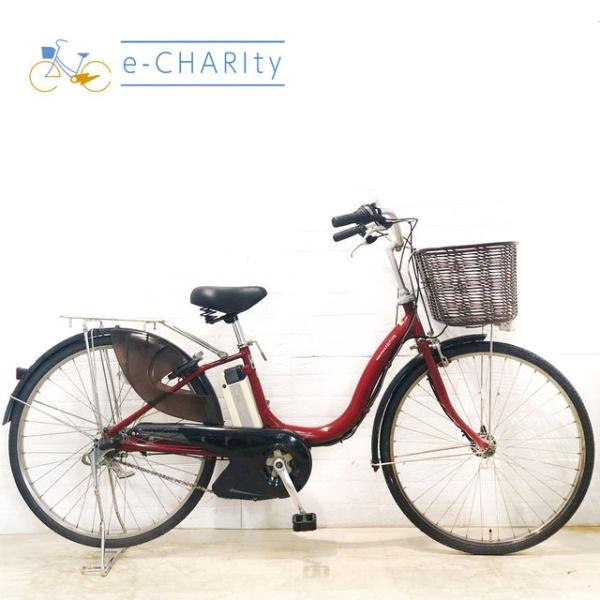 電動自転車 中古 ママチャリ ヤマハ PAS ナチュラ M レッド 26インチ YB066 電動アシ...