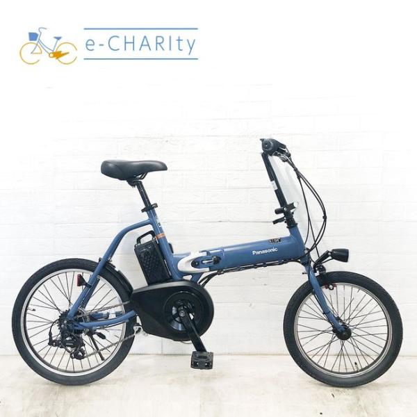 電動自転車 中古 小径車 折りたたみ パナソニック オフタイム ブルー 前18×後20インチ YF0...