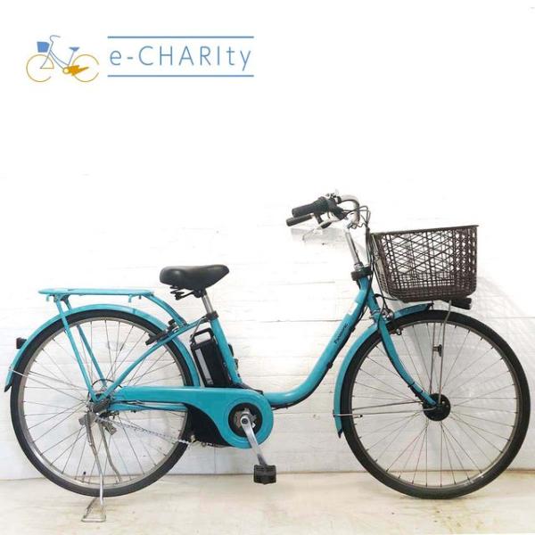 電動自転車 中古 ママチャリ パナソニック ビビ スタイル DX ブルー 26インチ YF052 電...