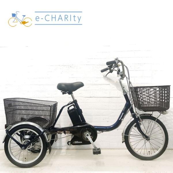 電動自転車 中古 三輪 パナソニック ビビライフ ブルー 18×16インチ YG110 電動アシスト...