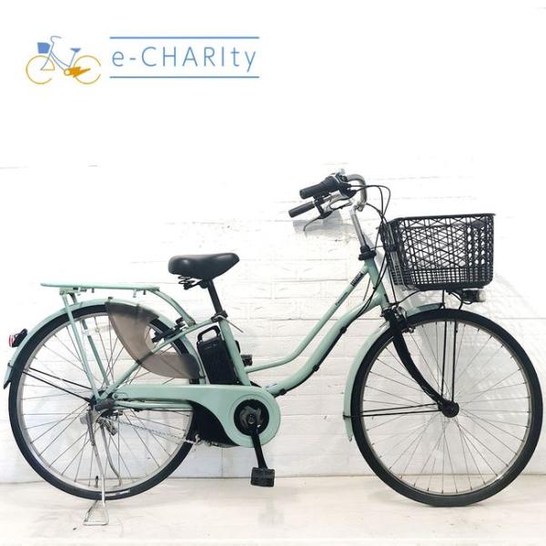 電動自転車 中古 ママチャリ パナソニック ティモ I グリーン 26インチ YH018 電動アシス...