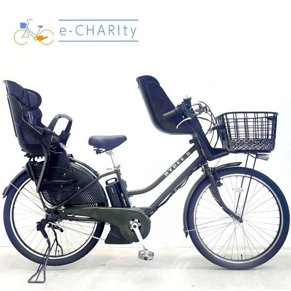 電動自転車 中古 子供乗せ ブリヂストン ハイディツー カーキ 26インチ YK053 電動アシスト...