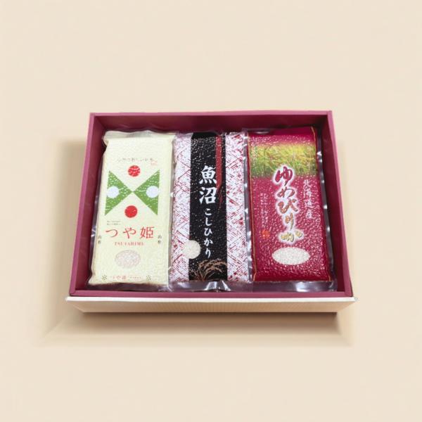 お米ギフト 雅 miyabi 特A米 令和7年産 セット商品 化粧箱いり 魚沼産コシヒカリ つや姫 ...