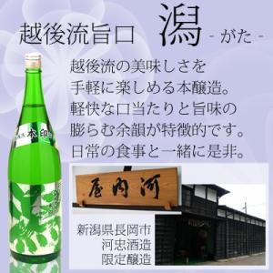 日本酒 越後流旨口　本印　潟(がた)　本醸造　1800ml　河忠酒造