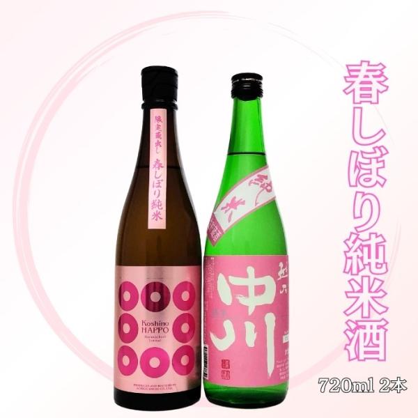 (春限定)日本酒 純米酒 春しぼり 飲み比べセット 720ml 2本 越乃中川純米生貯 越乃八豊春し...