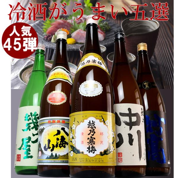 日本酒 飲み比べ セット  ギフト 越乃寒梅 八海山入り新潟 日本酒 1800ml 5本(第45弾)