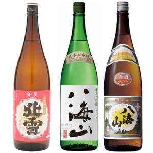 北雪 金星 無糖酒 1.8Lと八海山 純米大吟醸 1.8L と 八海山 普通酒 1.8L 日本酒 3...