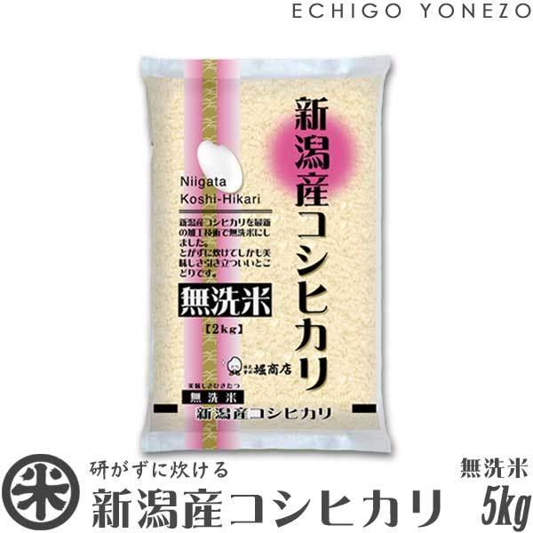 新米 令和7年産 無洗米 新潟産コシヒカリ 5kg (5kg×1袋) NTWP製法 お米 新潟米 新...