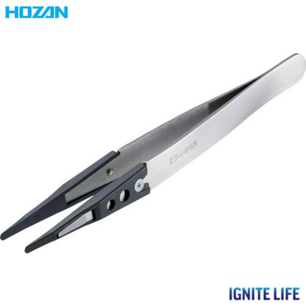 ホーザン HOZAN ESDチップピンセット 先端幅2.4mm(R型) 全長124mm P-643-...