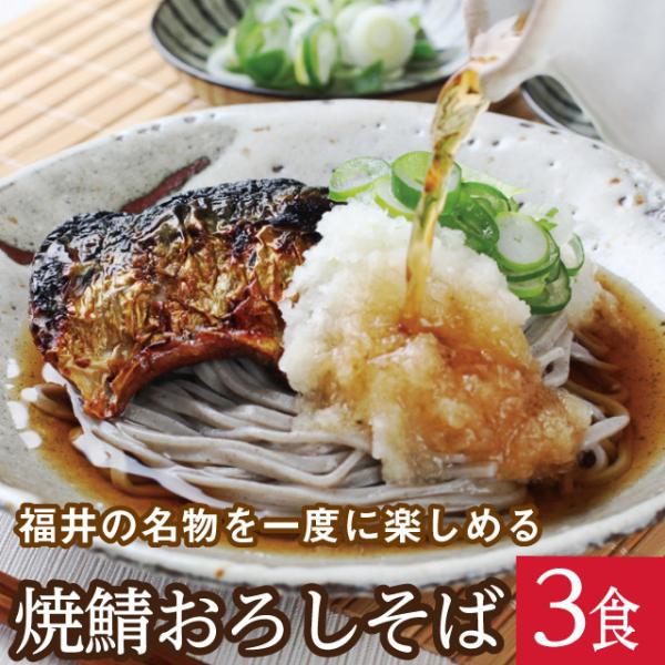 ＼あの人気商品が帰ってきた／ 「焼き鯖おろしそば」越前そば  3食 そば おろしそば 浜焼き鯖