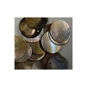 [HC002]蝶貝 茶（ナチュラル） 1穴 丸約15mm 4ケ（LB18930-15）[RPT]