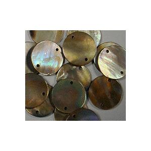 [HC002]蝶貝 茶（ナチュラル） 2穴 丸15mm 4ケ（LB18933-15）[RPT]
