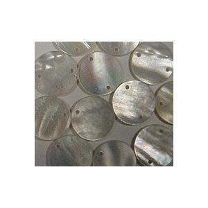 [HC002]蝶貝 白2穴 丸15mm 4ケ（LB18933-15）[RPT]