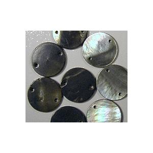 [HC002]蝶貝 黒2穴 丸15mm 4ケ（LB18933-15）[RPT]