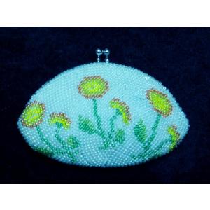 [TA001]ビーズ編み【がま口】丸サイフ/たんぽぽ[RPT]