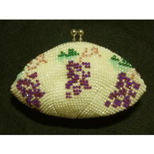 [TA001]ビーズ編み【がま口】丸サイフ/葡萄[RPT]