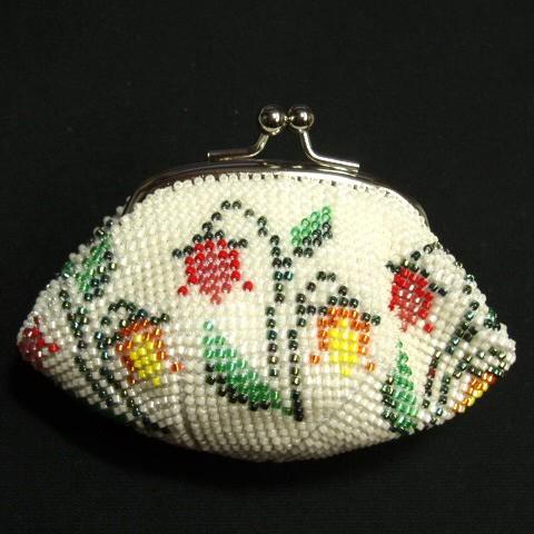 [TA001]ビーズ編みキット がま口角サイフ つりがね草(白)[RPT]