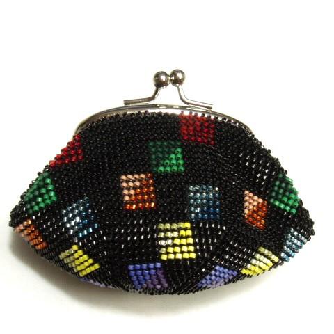 [TA001]ビーズ編みキット がま口角財布　スクエアドリーム(黒)[RPT]