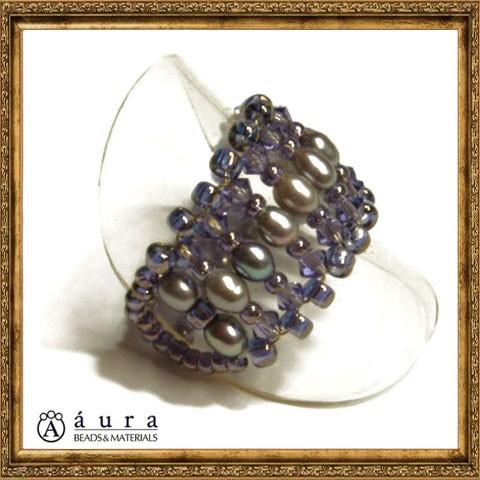 [TA001]アウラビーズキット　淡水パールのラダーリング　タンザナイト[RPT]