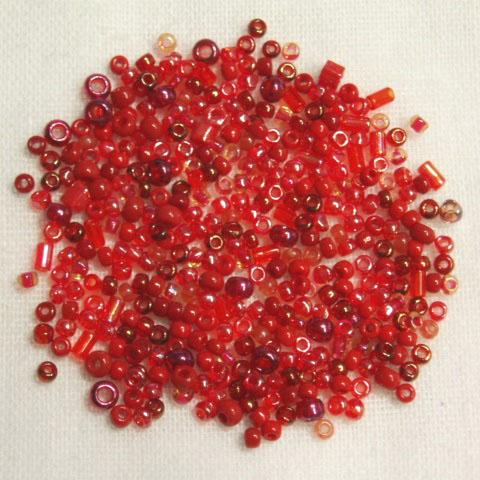[CJ001]シードビーズミックス レッド(No.004)