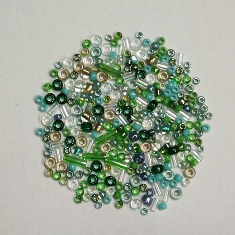 [CJ001]シードビーズミックス グリーン(No.007)