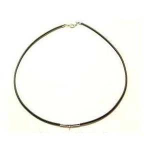 [CE003]2mmビニールチョーカー（40cm）ブラック （金具色シルバー）[RPT]