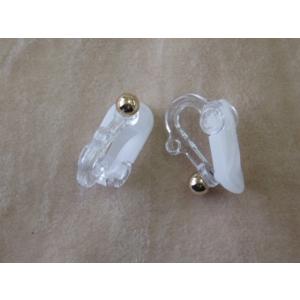 [EB010]ぶら下げカン付き 樹脂 イヤリング金具 イヤークリップ メタルボール付き　1ペア【ゴー...