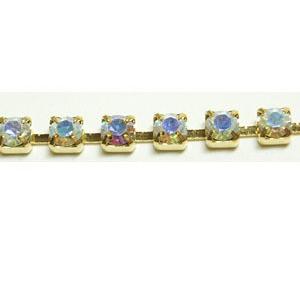 [XB004]スワロフスキー・ラインストーンチェーン #130 クリスタルＡＢ （ダイヤレーン）（約...