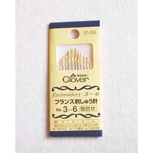 [VA001]クロバー フランス刺しゅう針NO.3〜6取合せ57-036[RPT]