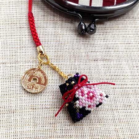 [VI001]ホビックス【ビーズキット】 西陣お守り根付（ストラップ） 御縁（しゃくやく） PB-2...