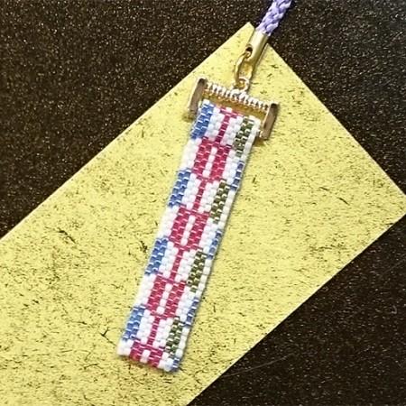 [VI001]ホビックス【ビーズキット】 西陣お守り根付（ストラップ）Part2 矢がすり PB-2...