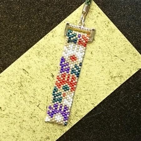 [VI001]ホビックス【ビーズキット】 西陣お守り根付（ストラップ）Part2 菊青海波文 PB-...