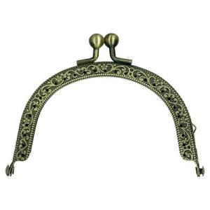 [VA004]INAZUMA 穴あきがま口・口金 丸型 唐草模様 10.0cm BK-1073（縫付...