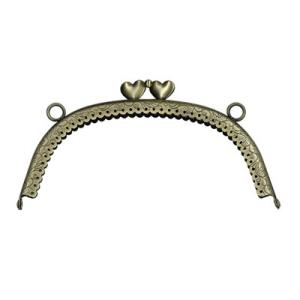 [VA004]INAZUMA 穴あきがま口・口金 くし型 ビスケットカット 唐草模様 ハート型ひねり...