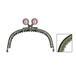 [VA004]INAZUMA 穴あきがま口・口金 丸型 国産パール玉付き ビスケットカット 唐草模様...