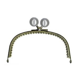 [VA004]INAZUMA 穴あきがま口・口金 くし型 国産パール玉付き ビスケットカット 12....