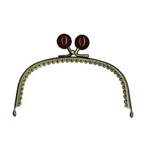 [VA004]INAZUMA 穴あきがま口・口金 くし型 玉付き ビスケットカット 12.0cm B...