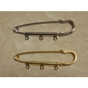 [CD001]カブトピン ３つ穴 約50mm （ショールピン／ブローチピン／ストールピン／造花ピン）...