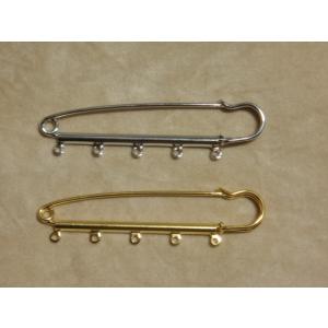 [CD001]カブトピン ５つ穴 約63mm （ショールピン／ブローチピン／ストールピン／造花ピン）...