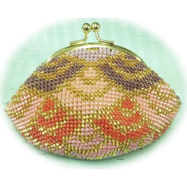 [TA001]ビーズ編み【がま口】丸サイフキット/錦うろこ金の龍[RPT]