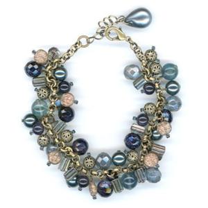 [JA002]〜キット〜 アンティーク風チェーンブレスレット・紺系[RPT]