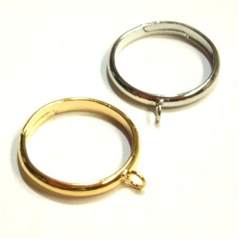 [EE001] カン付き（縦）甲丸フリーリング台（指輪パーツ） 1ケ[RPT]