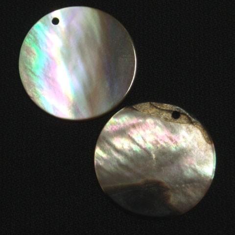 [HC002]蝶貝 茶（ナチュラル） 1穴 丸20mm 2ケ（LB18930-20）[RPT]